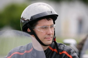 Presidential candidate and current Wisconsin Gov. Scott Walker on his Harley.